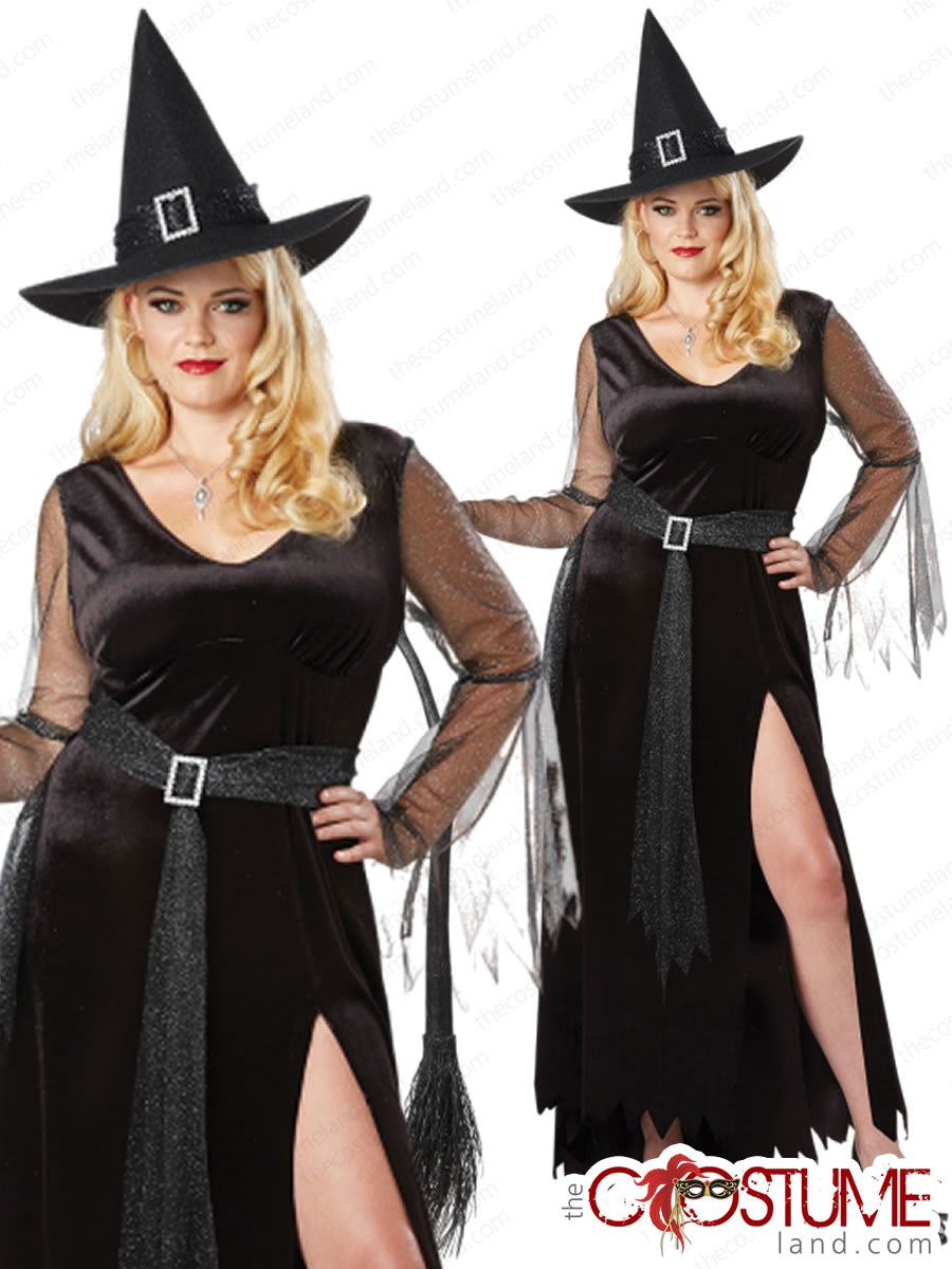 Womens Ladies Witch Halloween Fancy Dress Costume Outfit Adult
