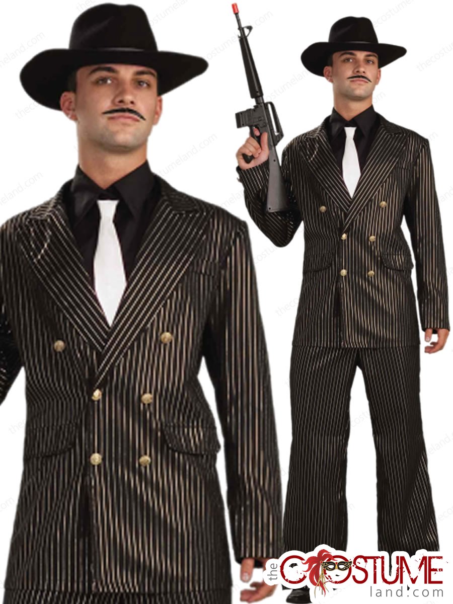 Gangster 20s Gold Men Costume Pimp Adult Halloween Dress Up Party Outfit |  eBay