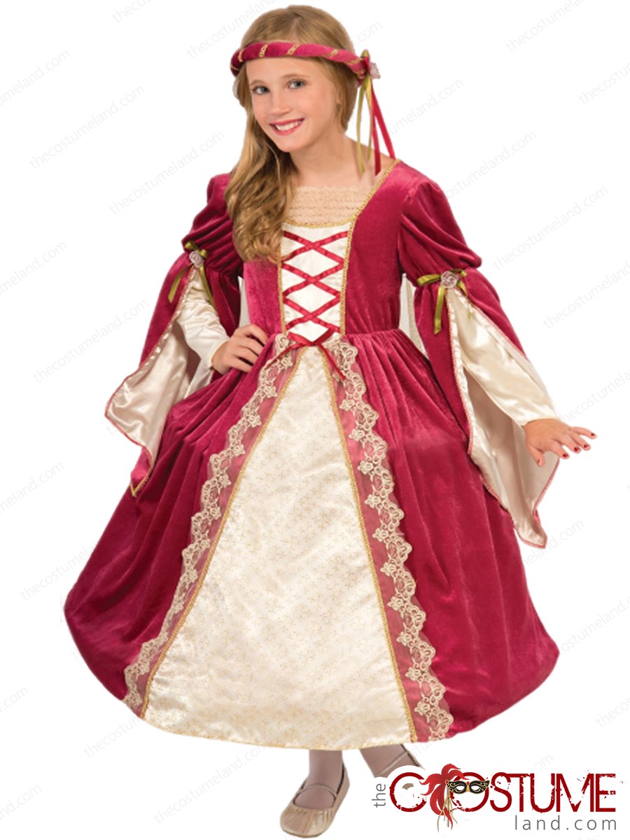 Medieval English Costume Princess Royal Girls Kids Renaissance Queen Girl  Dress | eBay