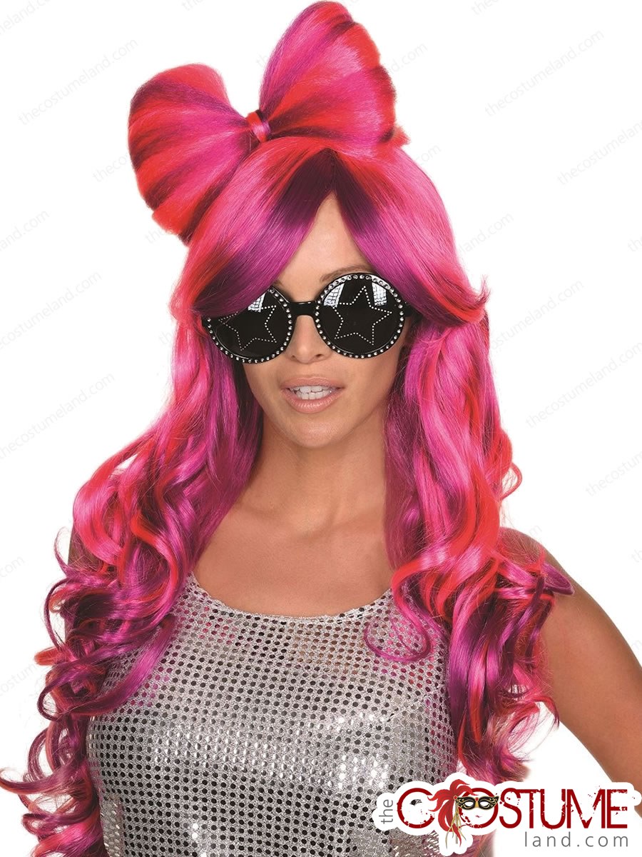 Pink Crazy Party Wig Costume 