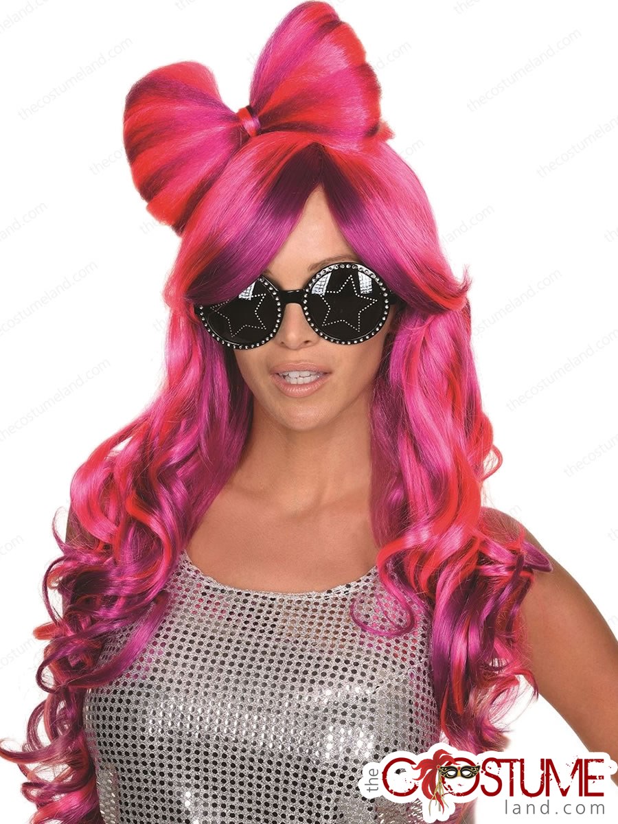 pink 80s wig