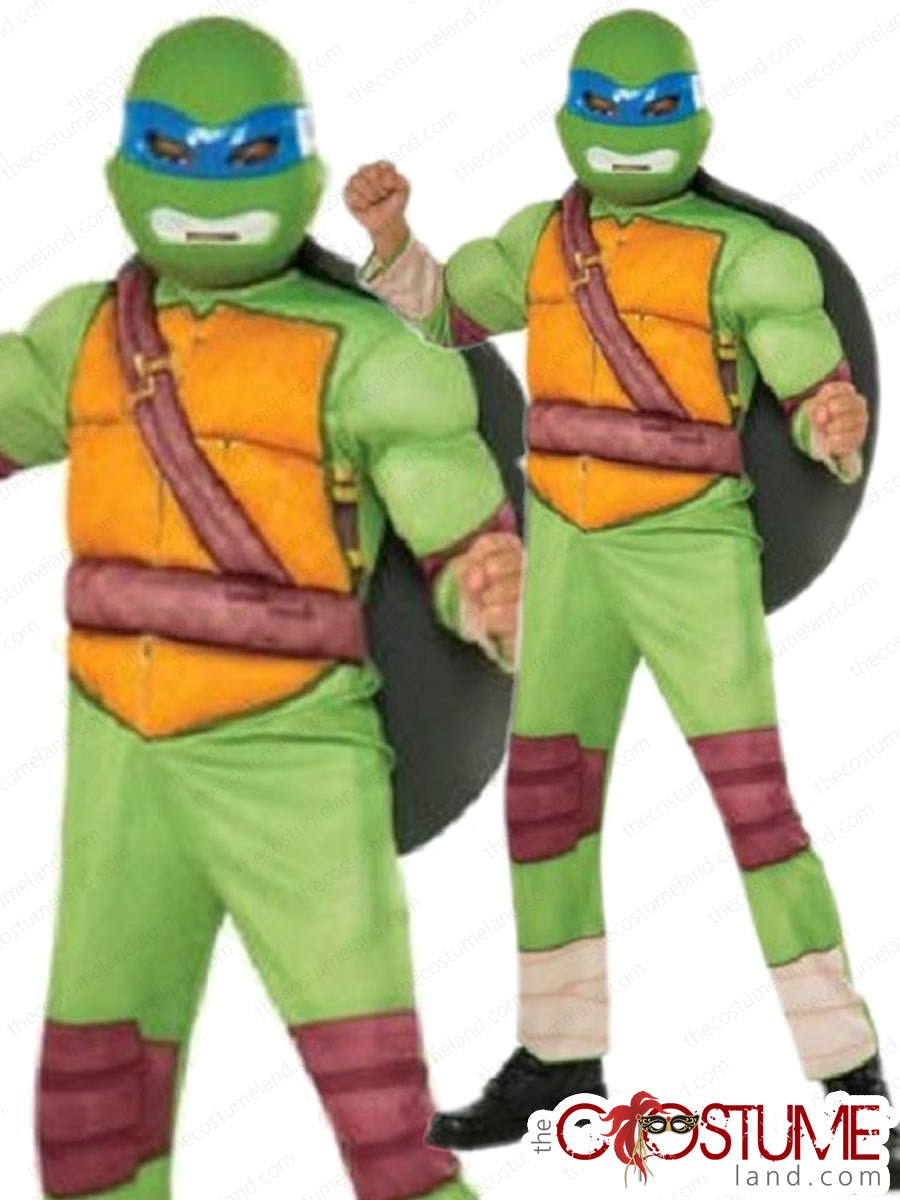 Leonardo Boys Costume Kids TMNT Hero Dress Up Halloween Ninja Child Party Outfit 
