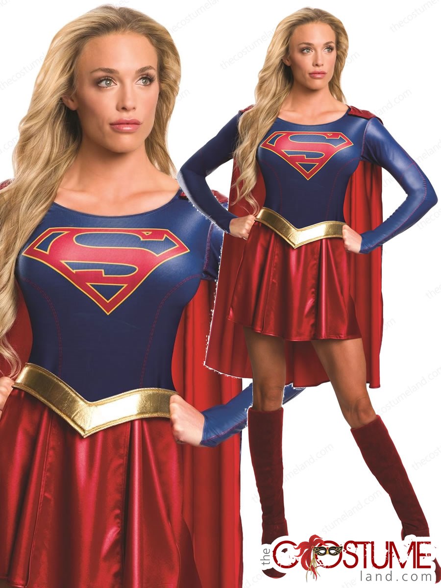 Supergirl Woman American Hero Costume Ladies Outfit Superhero Cosplay  Halloween