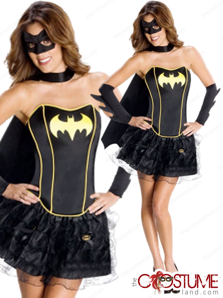 Batgirl Corset DC Comics Superhero Batman Fancy Dress Halloween Adult Costume 