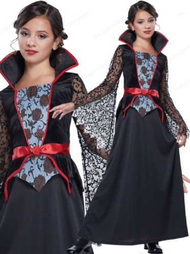 Child Vampire Countess Bloodthorne Costume Halloween Horror Girls Fancy Dress