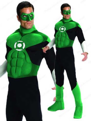 Adult Deluxe Superhero Green Lantern Hal Jordon Mens Fancy Dress Costume Outfit